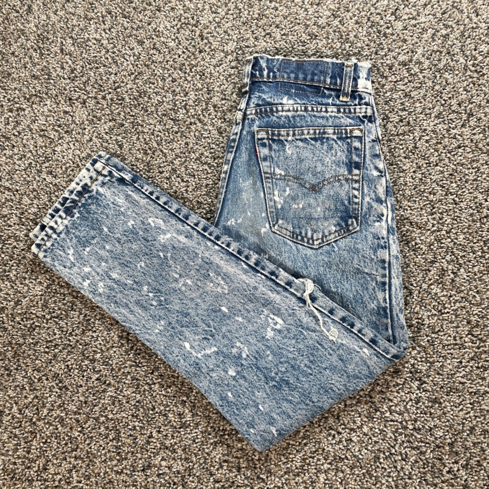 Vintage Levi's 511 Kid's Jeans 24x27 USA Made Distressed High Risen